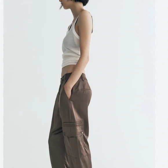 ZARA SATIN JOGGERS. SIZE MEDIUM - Picture 6 of 10